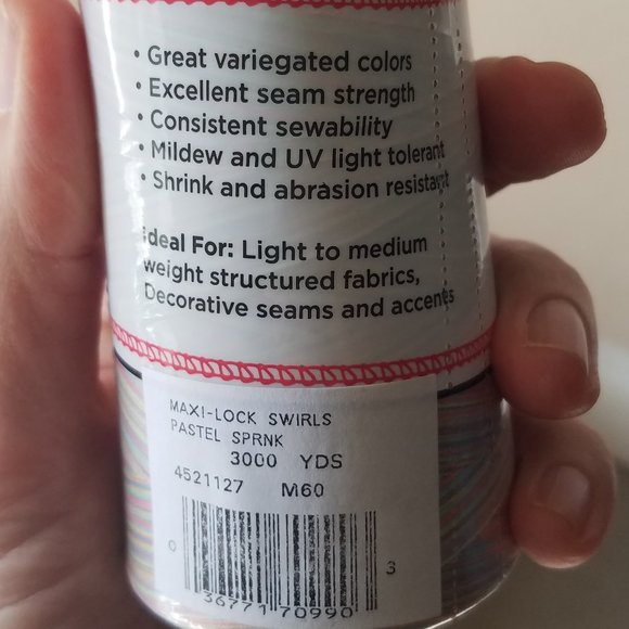 Maxi-Lock Swirls 3000 yd Pastel Sprinkles Varigated Polyester Serger Thread - Picture 3 of 6